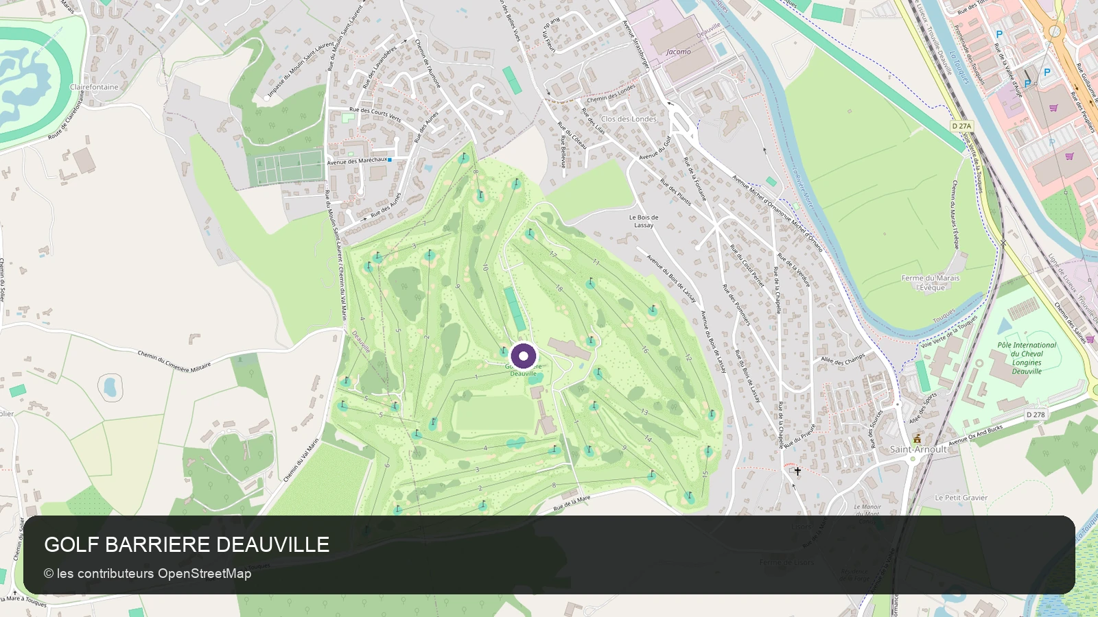 Carte de localisation de GOLF BARRIERE DEAUVILLE dans le Calvados.