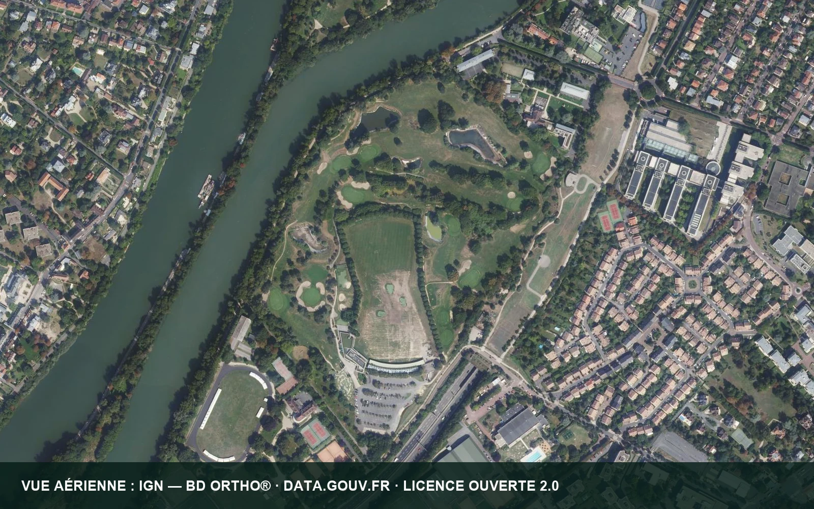 Orthophotographie du Golf Bluegreen Rueil-Malmaison.