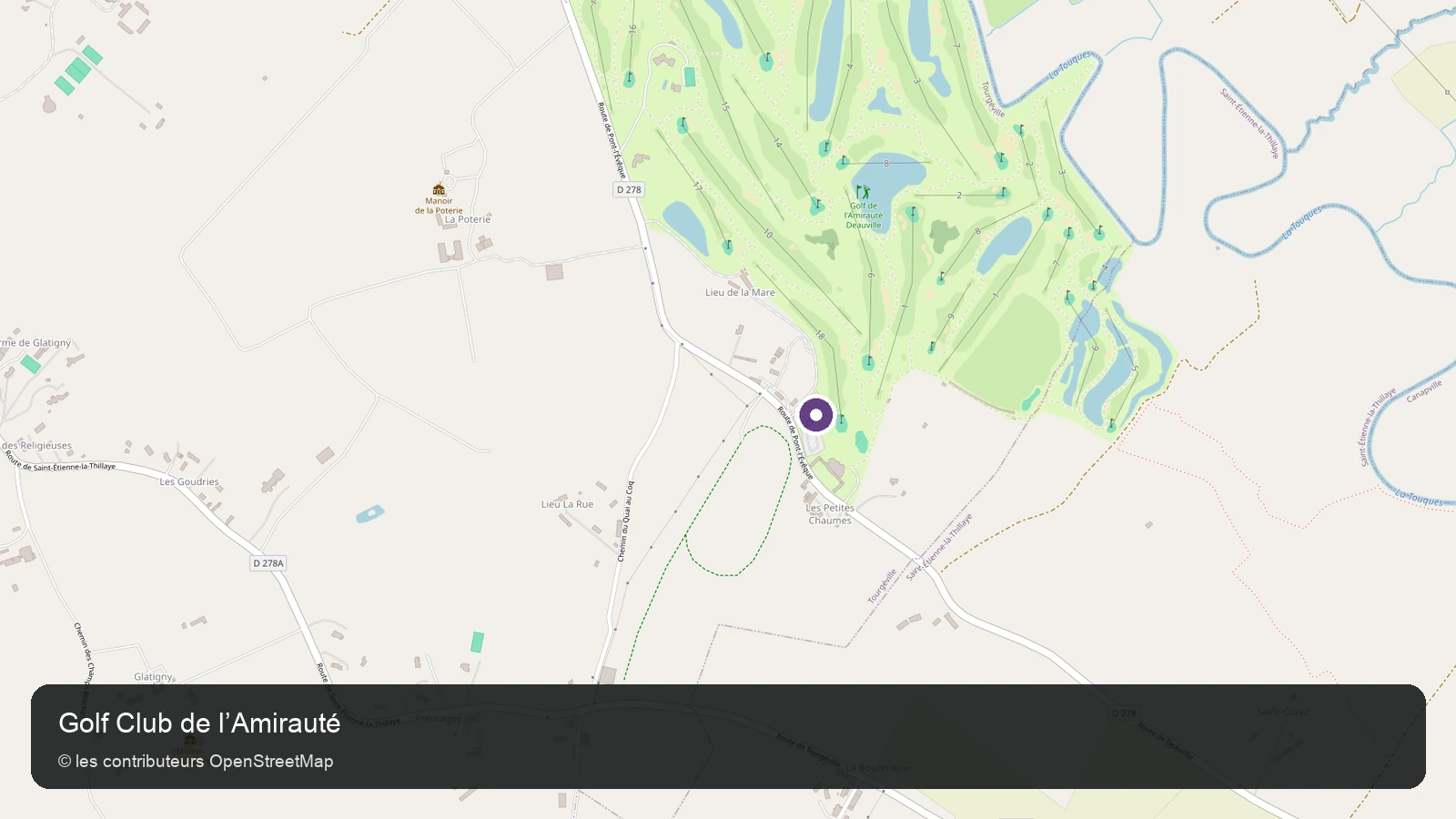 Carte de localisation de Golf Club de l’Amirauté dans le Calvados.