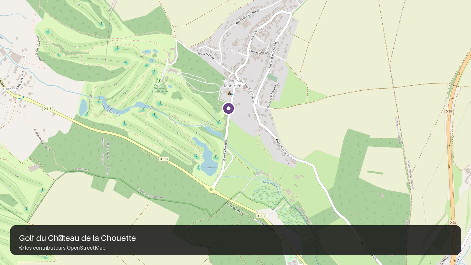 Carte du Golf du Château de la Chouette à Gaillon-sur-Montcient.