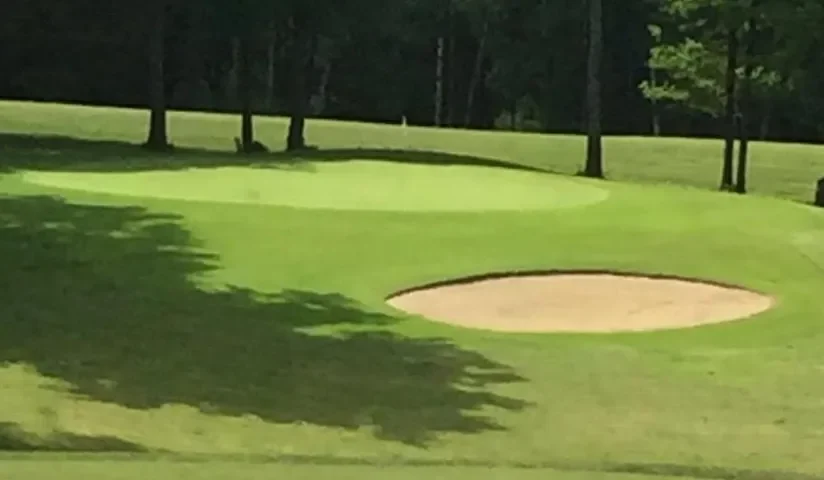 Green et bunker au milieu des arbres — Golf de Haute Auvergne