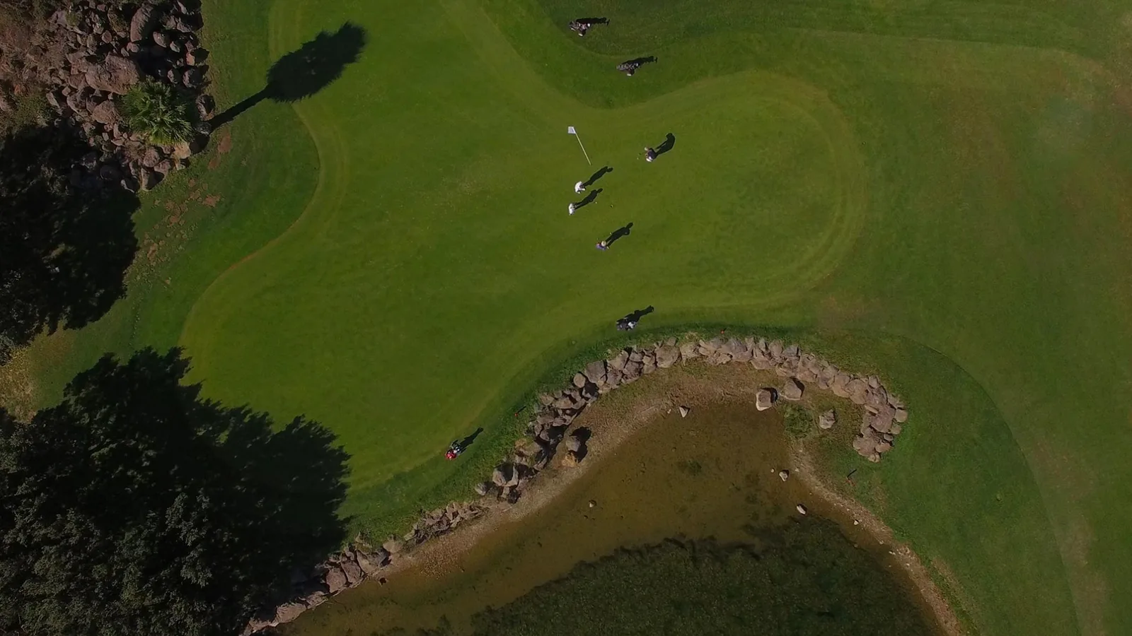 Vue aérienne d'un trou du parcours