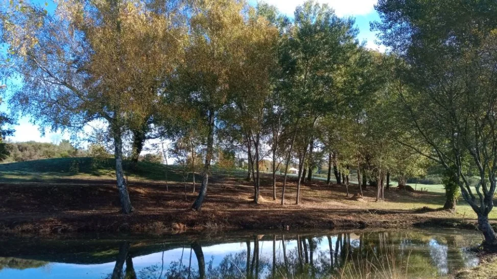 Pièce d’eau arborée près du départ 5 à la Marterie.