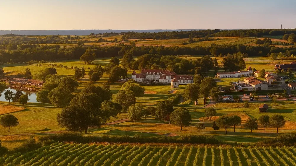 Vue aérienne du domaine et du parcours des Vigiers.